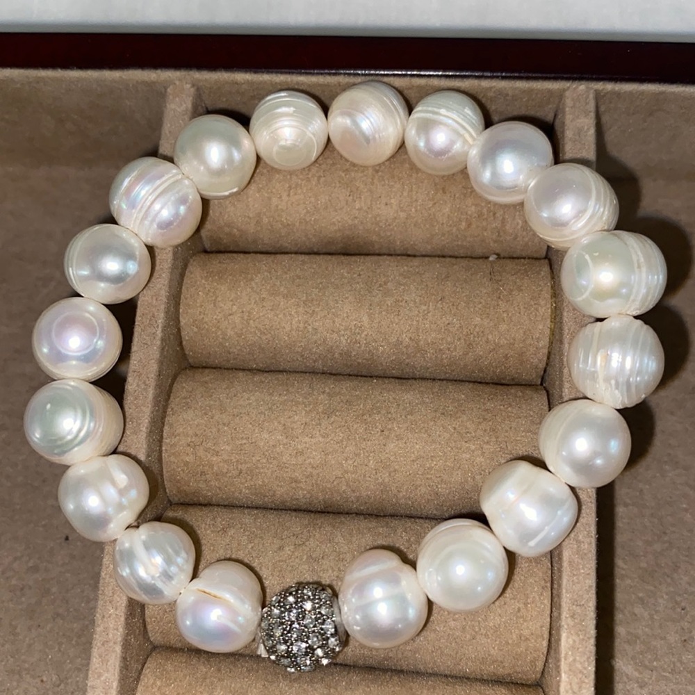 Fresh water pearl elastic bracelet - Picture 2 of 8